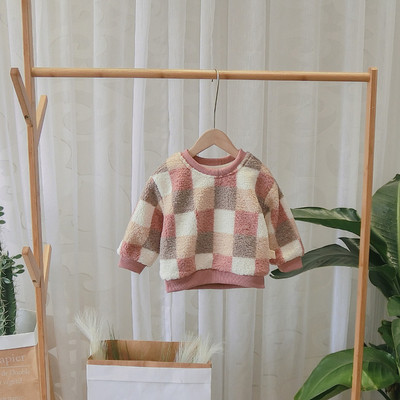 Bluza in carouri pentru copii model nou pentru baieti in maro si albastru