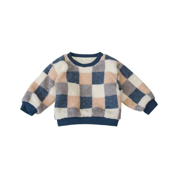 Bluza in carouri pentru copii model nou pentru baieti in maro si albastru