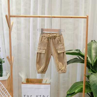 Sport gyereknadrág szürke és barna zsebekkel