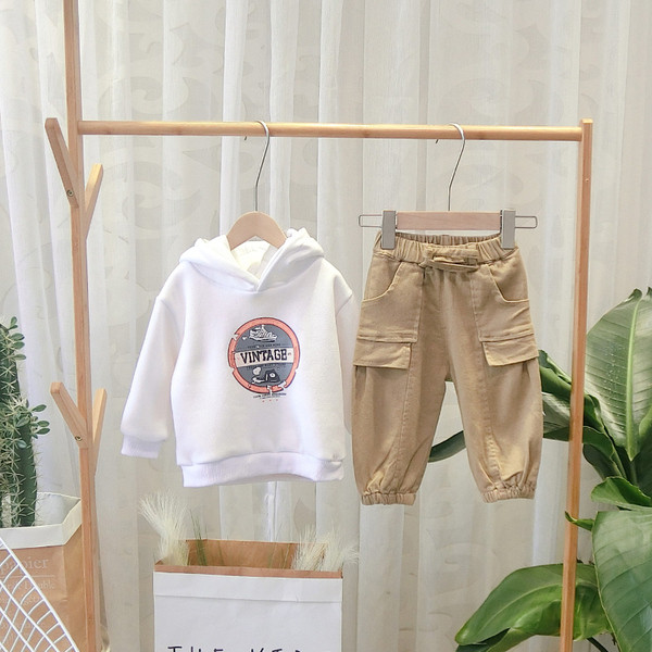 Sport gyereknadrág szürke és barna zsebekkel