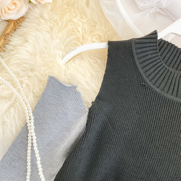 Γυναικείο casual πουλόβερ με γυμνά ώμοι και οβάλ ντεκολτέ