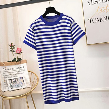 Lezser női rövid ruha O-nyakú és rövid ujjú, két színben