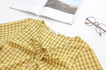 Γυναικείο Σύντομο Φόρεμα με Κοντό Μανίκι σε Ροζ και Κίτρινο χρώμα