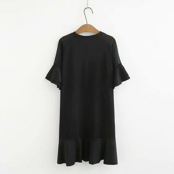 Γυναικείο Casual Short Dress με Εφαρμογή και O-Neck σε Μαύρο χρώμα