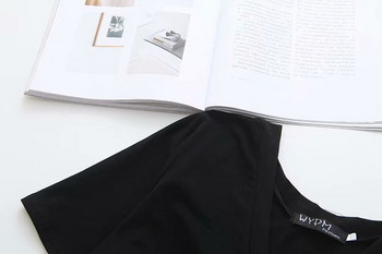 Γυναικεία Slim Casual Σύντομο φόρεμα  με Μακρύ μανίκι σε μαύρο χρώμα