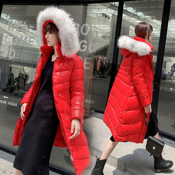 Geaca de iarna de dama model lung cu sobolan in mai multe culori