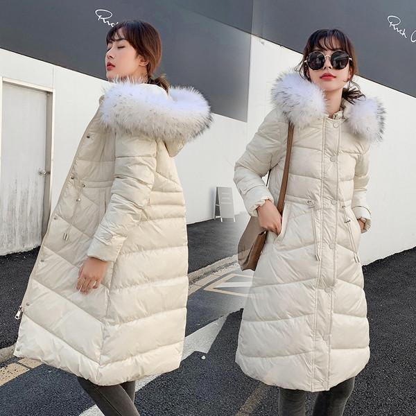 Geaca de iarna de dama model lung cu sobolan in mai multe culori