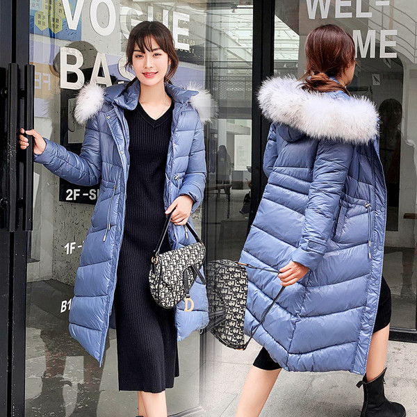 Geaca de iarna de dama model lung cu sobolan in mai multe culori