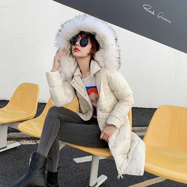 Geaca de iarna de dama model lung cu sobolan in mai multe culori