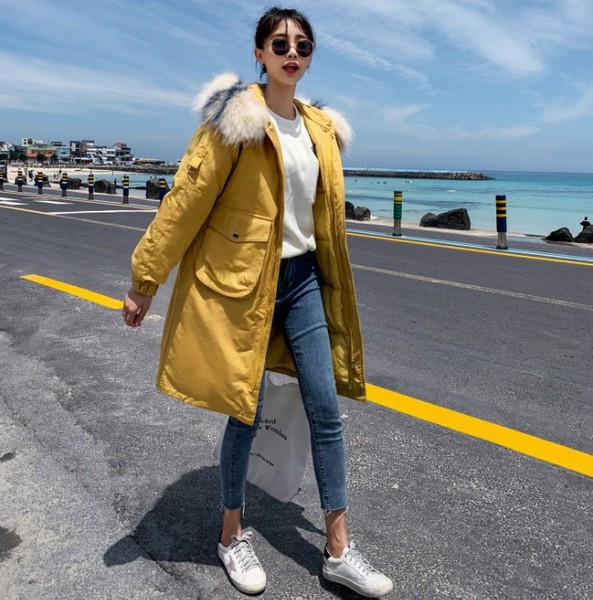 Geaca de iarna moderna de dama model lung in mai multe culori