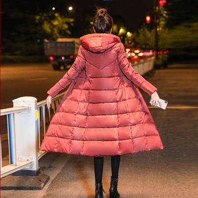 Μοντέρνο γυναικείο μπουφάν με κουκούλα σε διάφορα χρώματα - μακρύ μοντέλο