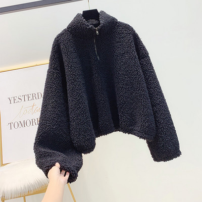 Γυναικείο απλαλό πουλόβερ με φερμουάρ σε διάφορα χρώματα