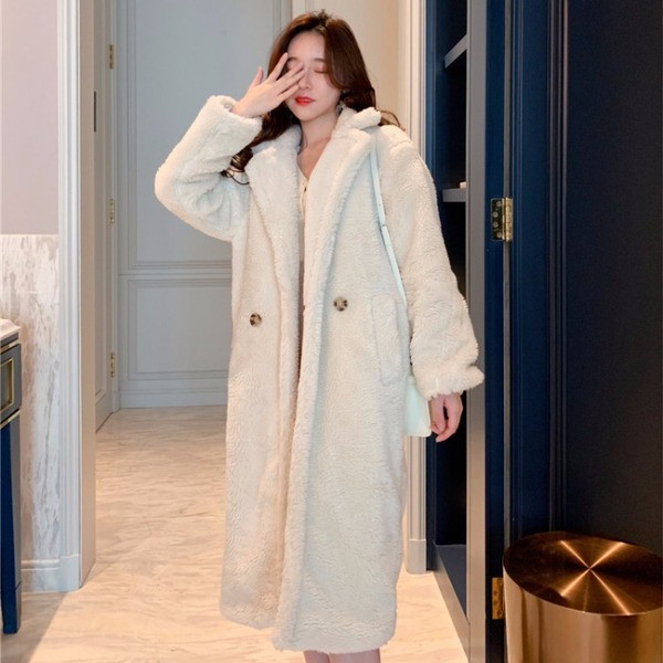 Palton de iarnă lung de puf cu nasturi în două culori