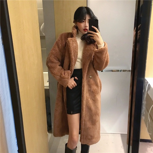 Palton de iarnă lung de puf cu nasturi în două culori