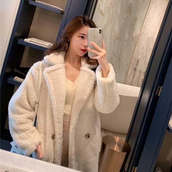 Palton de iarnă lung de puf cu nasturi în două culori