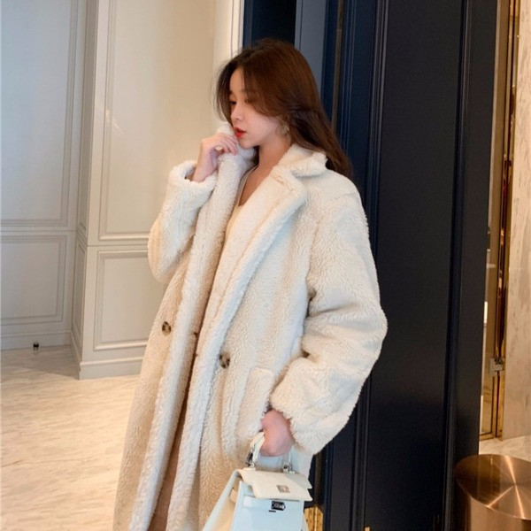 Palton de iarnă lung de puf cu nasturi în două culori