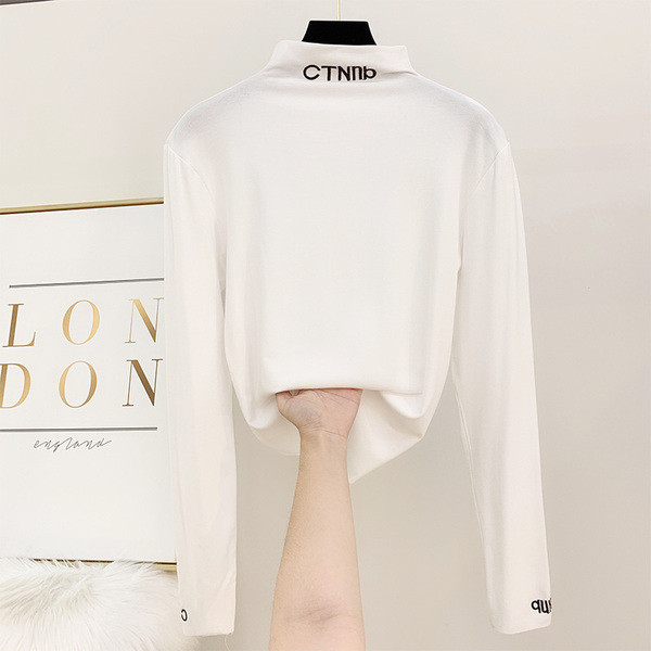 Bluză de damă cu guler polo și mâneci lungi în mai multe culori