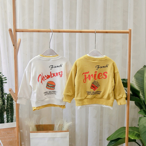 Μοντέρνα παιδική μπλούζα  σε λευκό, κίτρινο και μπλε χρώμα