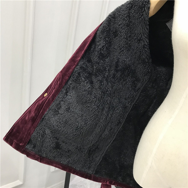 Aktuális női bársony kabát övvel több színben