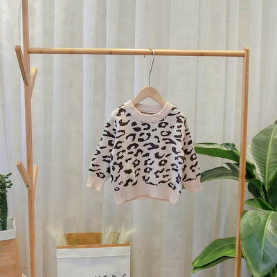 Μοντέρνο παιδικό πουλόβερ με ζωικό σχέδιο σε καφέ και μπεζ χρώμα για αγόρια