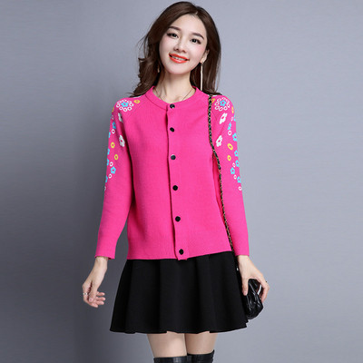 Μοντέρνα γυναικεία ζακέτα με floral σχέδια σε διάφορα χρώματα