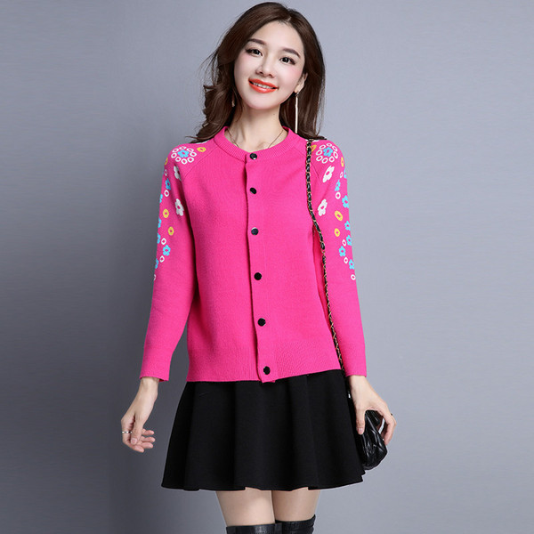 Μοντέρνα γυναικεία ζακέτα με floral σχέδια σε διάφορα χρώματα