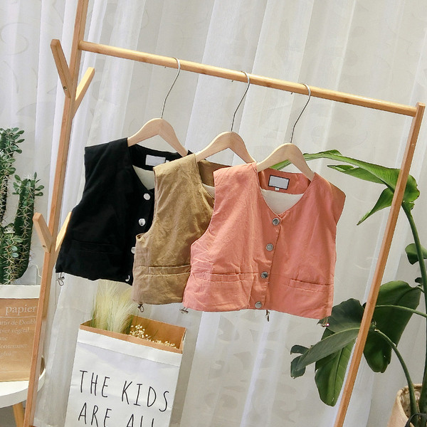 Vesta zilnica pentru copii pentru baieti in negru, maro si roz