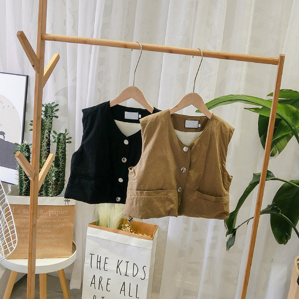 Vesta zilnica pentru copii pentru baieti in negru, maro si roz