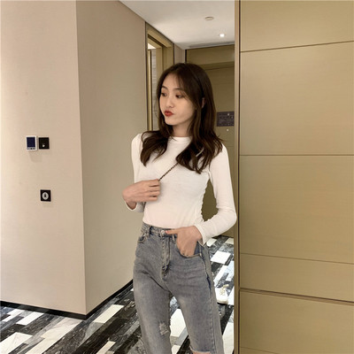 Női alkalmi blúz sima modell ovális nyakkivágással, több színben