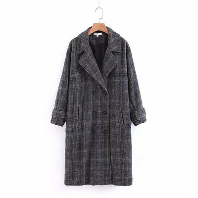 Palton de damă modern în carouri în patru culori