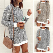 Hanorac lung cu fermoar in animal print - doua culori