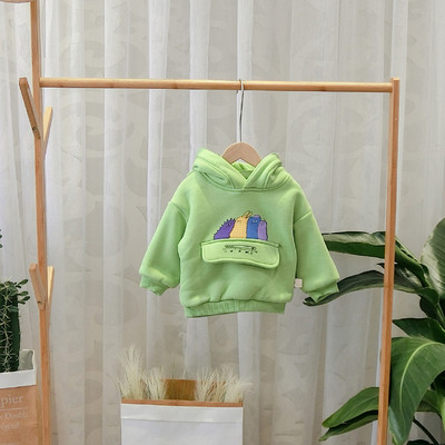 Νέο μοντέλο καθημερινό παιδικό φούθτερ με εφαρμογή, τσέπη και κουκούλα για αγόρια