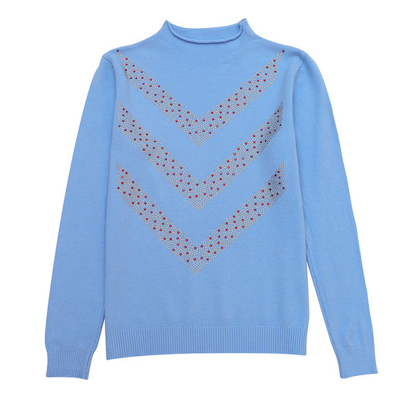 Μοντέρνο γυναικείο πουλόβερ με πέτρες σε τέσσερα χρώματα