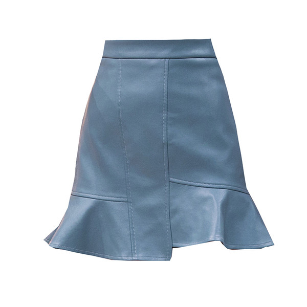 Μοντέρνα γυναικεία φούστα σε μπλε και μαύρο χρώμα