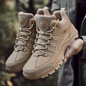 Νέο μοντέλο ανδρικά παπούτσια ορειβασιας με κορδόνια σε μπεζ και μαύρο χρώμα