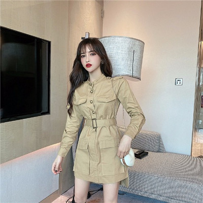 Rochie de dama asimetrica cu curea si buzunare