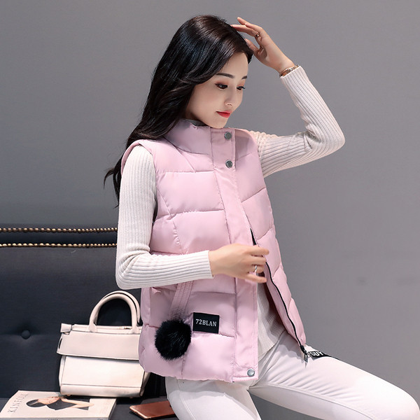 Alkalmi női mellény rövid modell magas gallérral