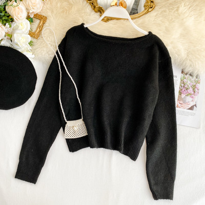 Casual  γυναικείο πουλόβερ με στρογγυλή λαιμόκοψη σε τέσσερα χρώματα