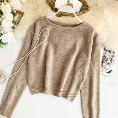 Casual  γυναικείο πουλόβερ με στρογγυλή λαιμόκοψη σε τέσσερα χρώματα