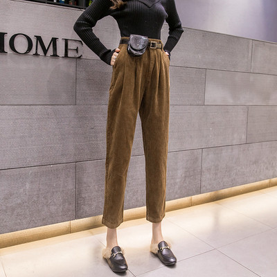 Új modell, korszerű női nadrág magas derékkal, övvel barna és fekete színben