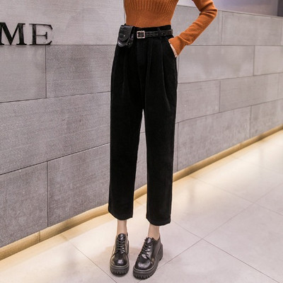 Új modell, korszerű női nadrág magas derékkal, övvel barna és fekete színben