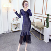 Elegáns női ruha spitz nyakkivágással - szabású modell