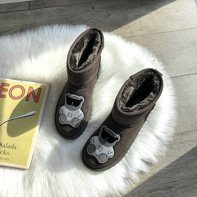 Γυναικείες casual μπότες με κεντήματα σε μαύρο και καφέ χρώμα