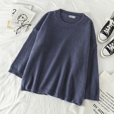 Pulover de damă modern în maro și albastru