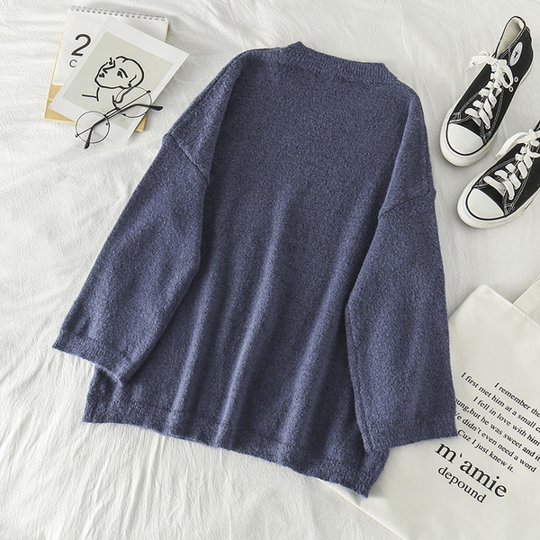 Pulover de damă modern în maro și albastru