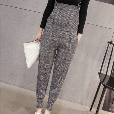 Νέο μοντέλο καρό γυναικεία ολόσωμη φόρμα σε καφέ και γκρι χρώμα