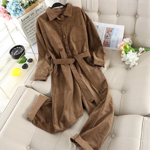 Salopetă casual de damă cu curea în patru culori