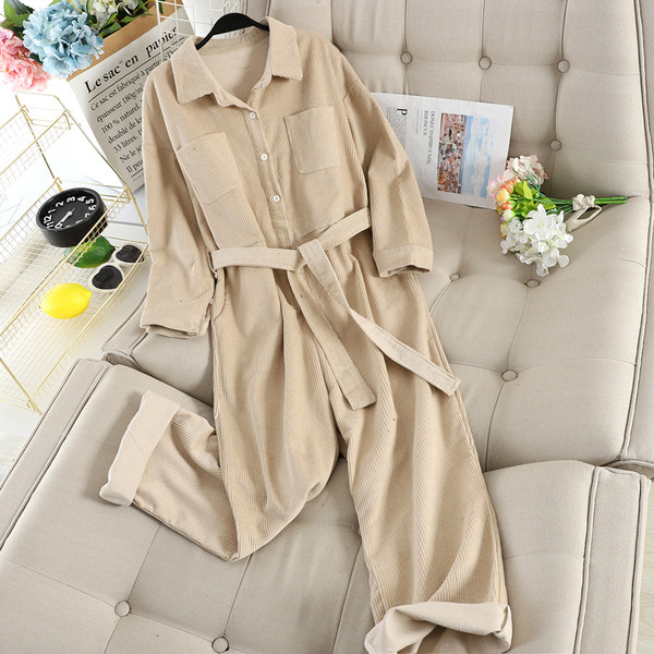 Salopetă casual de damă cu curea în patru culori