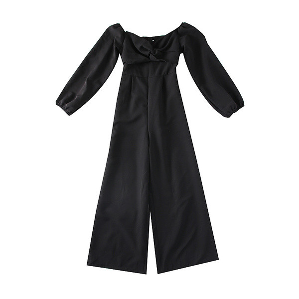 Salopeta de dama moderna cu umerii goi si maneci lungi in mai multe culori