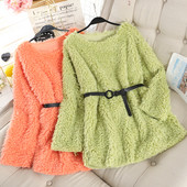 Μοντέρνο γυναικείο πουλόβερ με ζώνη σε διάφορα χρώματα